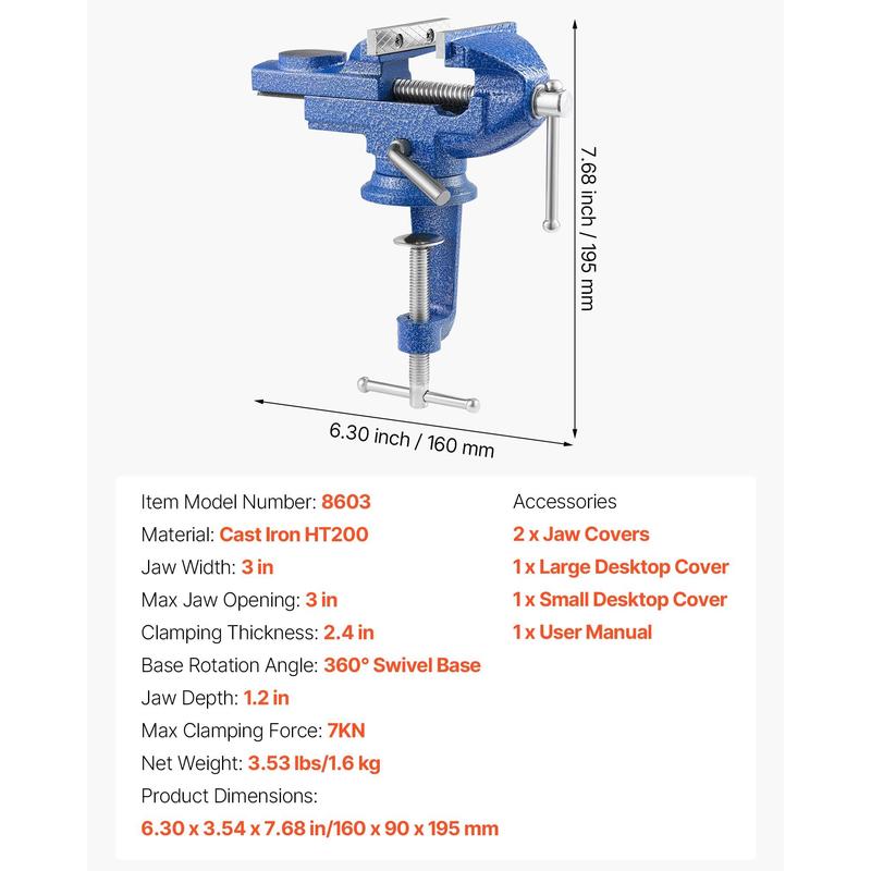 Bench Vise, 3 Inch, Portable W - đánh giá và giá Bench Vise Swivel