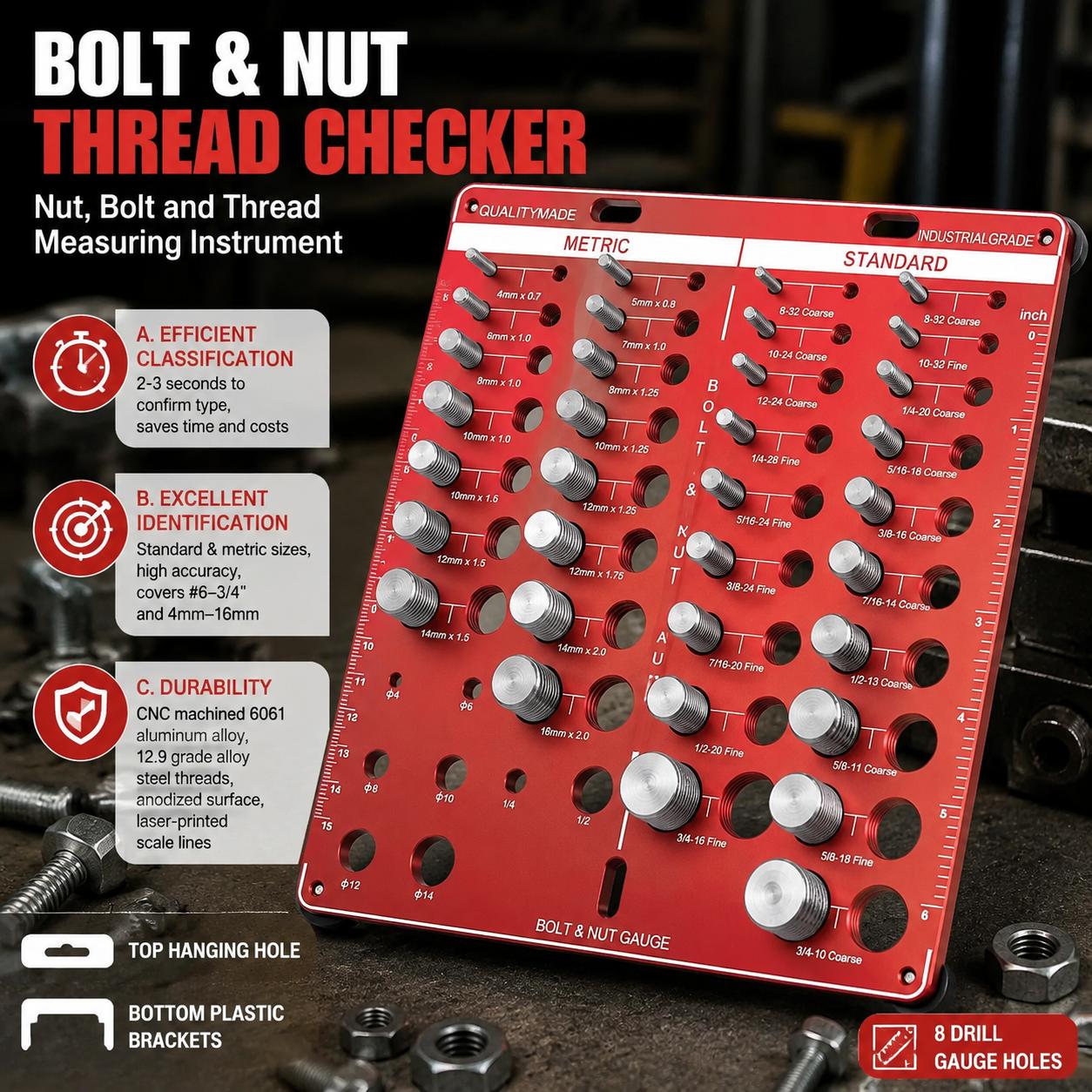 Nut and Bolt Thread Gauge Set  - đánh giá và giá Workshop Measuring Tools